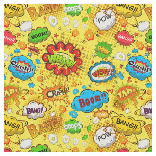 Yellow Comic Book Fabric