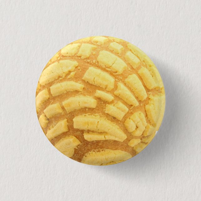 Yellow Concha Pan De Huevo Mexican Bread 1 Inch Round Button (Front)