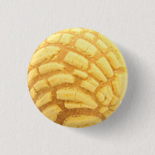 Yellow Concha Pan De Huevo Mexican Bread 1 Inch Round Button