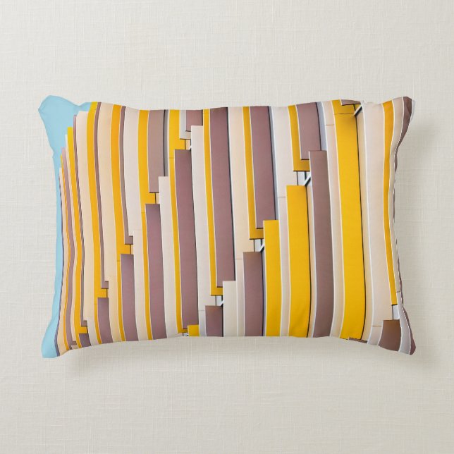 YELLOW CONCRETE BUILDING DURING DAYTIME ACCENT PILLOW (Front)