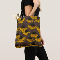 Yellow coneflowers on dark brown