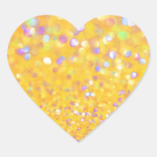 Yellow Confetti Heart Sticker