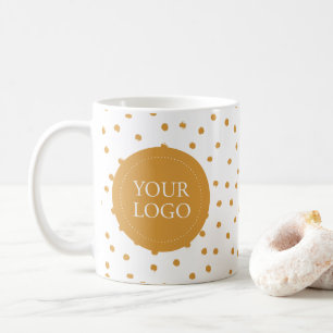 Yellow Confetti Minimal Business Logo Custom Coffee Mug