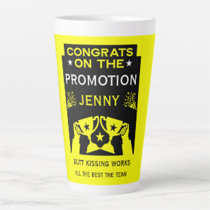 Yellow Congratulations On The Job Promotion Latte Mug
