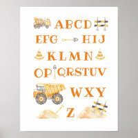 Yellow Construction Alphabet Sign