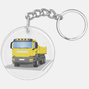 yellow construction sites HGV Keychain