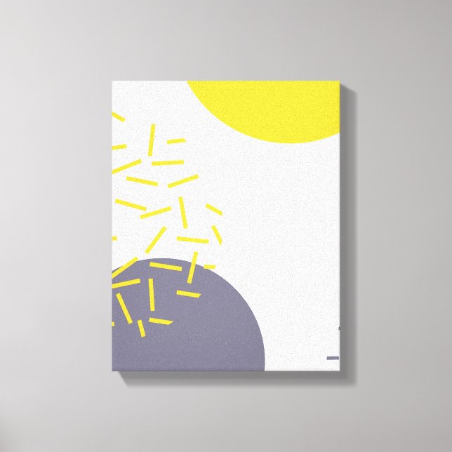 Yellow, cool, modern, trendy geometric art canvas print (Front)
