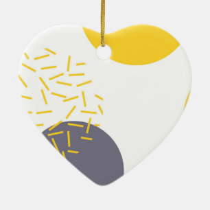 Yellow, cool, modern, trendy geometric art ceramic ornament