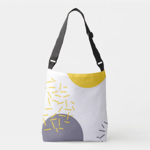 Yellow, cool, modern, trendy geometric art crossbody bag