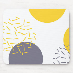 Yellow, cool, modern, trendy geometric art mouse pad