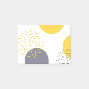 Yellow, cool, modern, trendy geometric art post-it notes