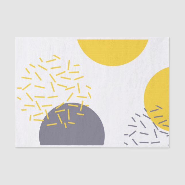 Yellow, cool, modern, trendy geometric art tissue paper (Front)