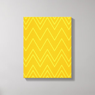 Yellow, cool, trendy, modern, urban zigzag pattern canvas print
