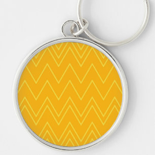 Yellow, cool, trendy, modern, urban zigzag pattern keychain