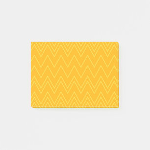 Yellow, cool, trendy, modern, urban zigzag pattern post-it notes