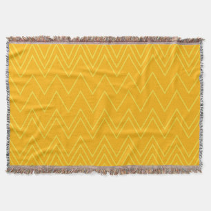Yellow, cool, trendy, modern, urban zigzag pattern throw blanket