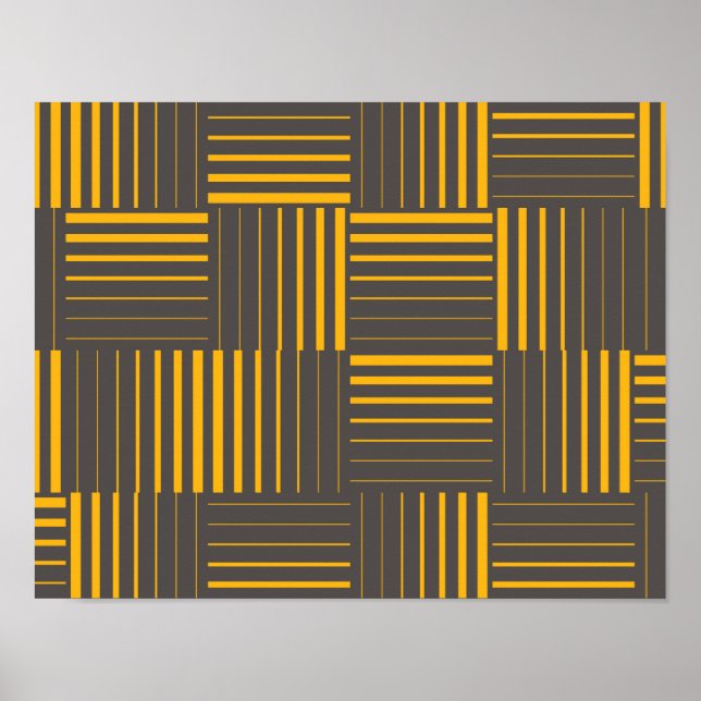 Yellow, cool, unique, trendy, modern lines poster (Front)