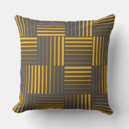 Yellow, cool, unique, trendy, modern lines throw pillow