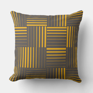 Yellow, cool, unique, trendy, modern lines throw pillow