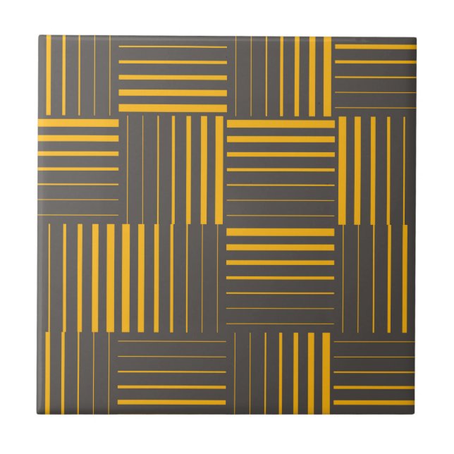 Yellow, cool, unique, trendy, modern lines tile (Front)