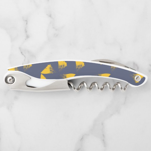 Yellow, cool, unique, trendy triangles corkscrew (Front)