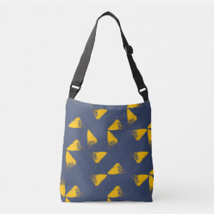 Yellow, cool, unique, trendy triangles crossbody bag