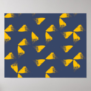 Yellow, cool, unique, trendy triangles poster
