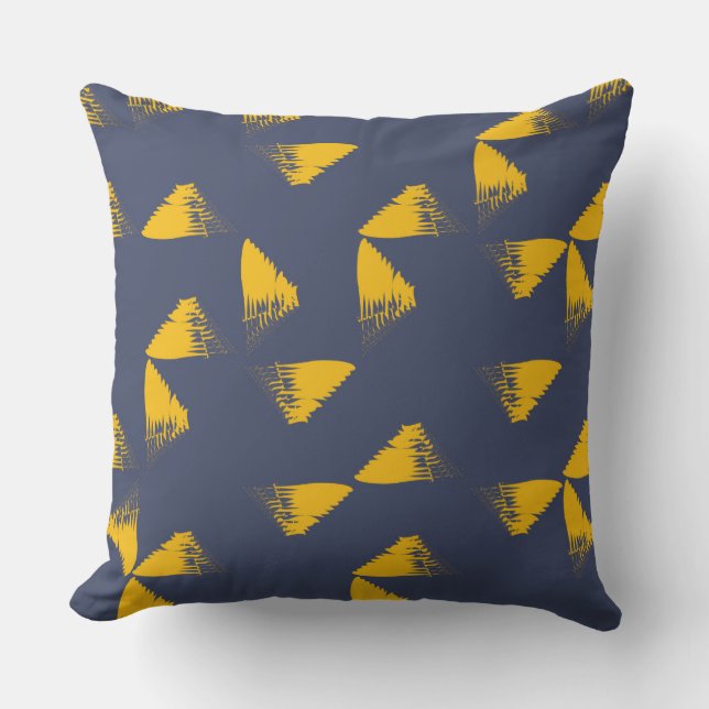 Yellow, cool, unique, trendy triangles throw pillow (Front)
