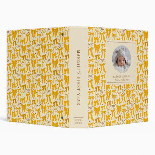 Yellow Coquette Bows Baby Photo Album Binder