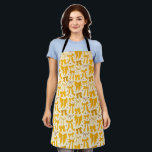 Yellow Coquette Bows Hearts Girly Apron<br><div class="desc">Whimsical and coquette apron featuring hand drawn illustration of yellow bows and hearts.</div>