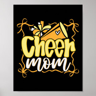 Yellow Coquette Pom Poms Bow Cheer Mom Mama Cheerl Poster