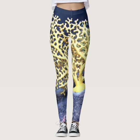 yellow coral leggings