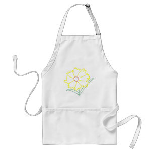 Yellow Coreopsis Flower Outline Aprons