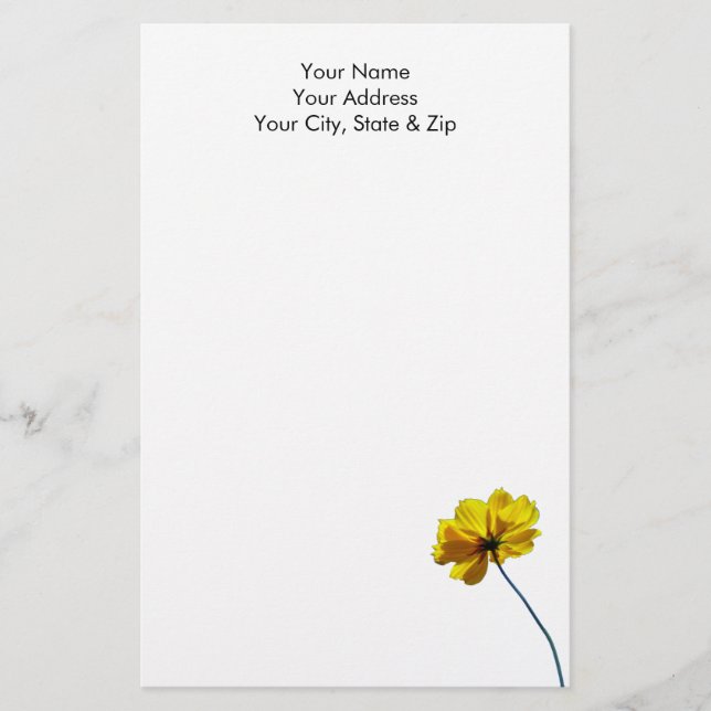 Yellow Coreopsis Stationery (Front)