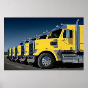 Yellow Coronado Freightliners Poster