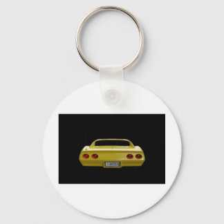 Yellow Corvette Keychain