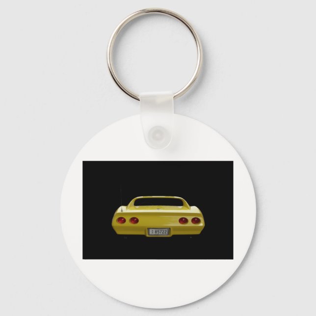 Yellow Corvette Keychain (Front)