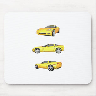 Yellow Corvette: Mouse Pad