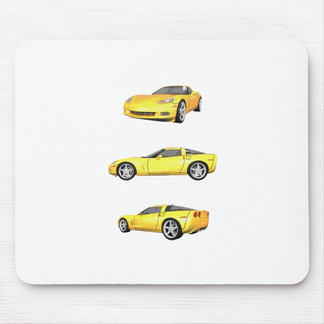 Yellow Corvette: Mouse Pad (Front)