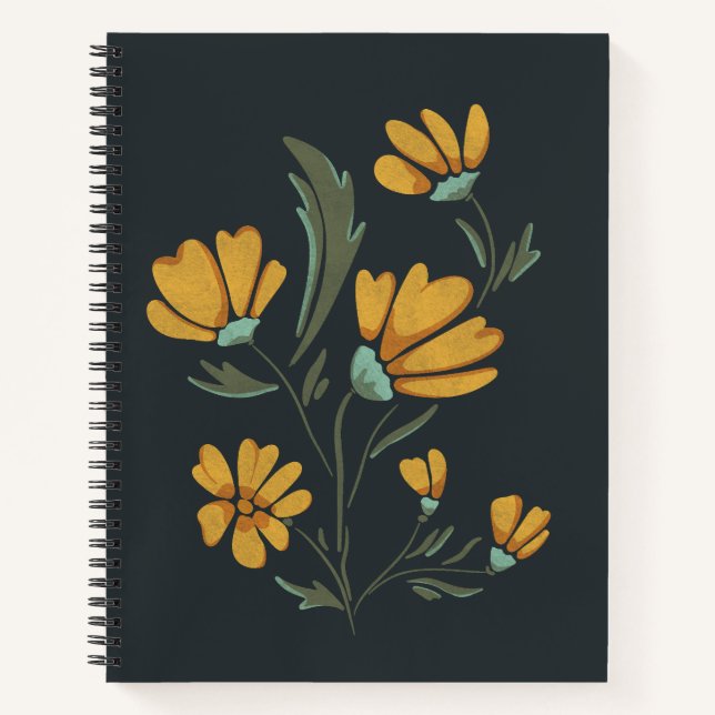 Yellow Cosmos Flower Simple Beauty Notebook (Front)