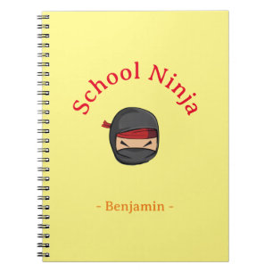 Yellow Cover Personalized School Ninja Notebook