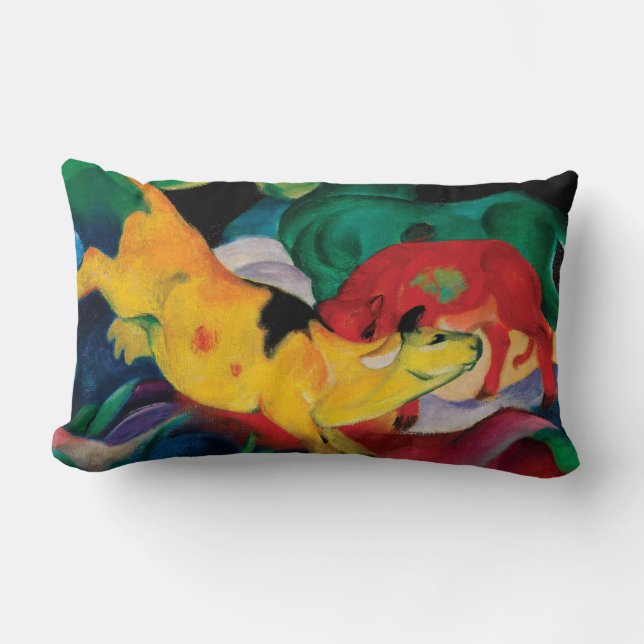 Yellow Cow by Franz Marc Lumbar Pillow (Front)