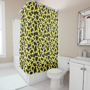 yellow Cow Print Shower Curtain