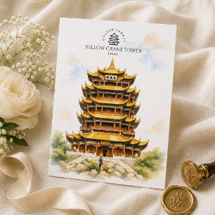 Yellow Crane Tower China   Travel Iconic Landmark Postcard