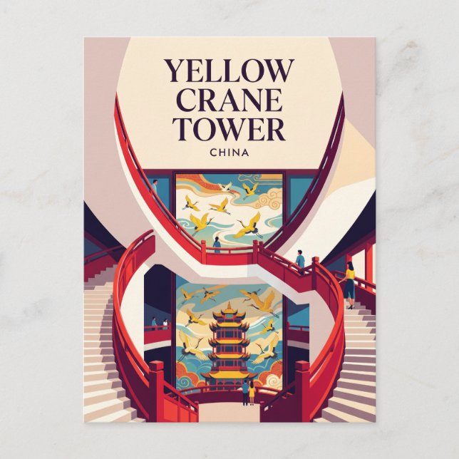 Yellow Crane Tower Internal Staircase China Postcard (Front)