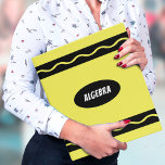 Yellow Crayon Algebra Math Student School Subject Binder<br><div class="desc">Yellow crayon school binder for a student.  Personalize it by adding your name and class subject.  Great for a student or teacher.</div>