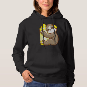 Yellow Crayon Colouring Sloth Girls Hoodie