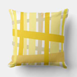 YELLOW CRAZY LINES DESIGN Retro Throw Pillow