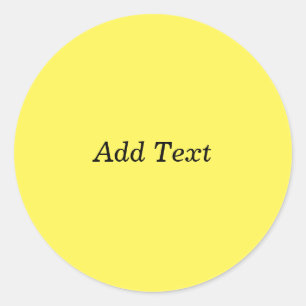 Yellow Create Your Own Add Text  Classic Round Sticker