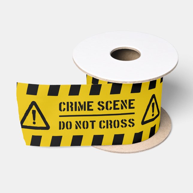 Yellow Crime Scene Do not Cross Police Party Satin Ribbon (Spool)